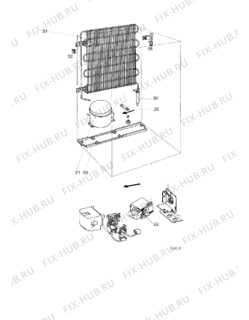 Взрыв-схема холодильника Zanussi ZC252R - Схема узла Cooling system 017